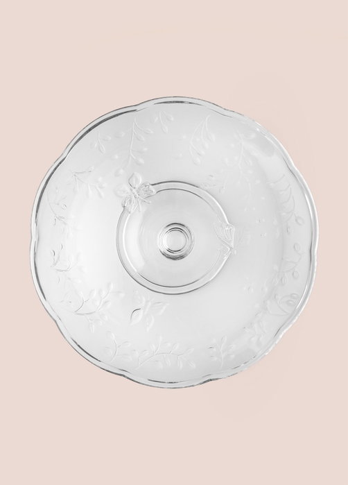 Hermia CAM0499 Plato para Servir Pasteles de Vidrio Transparente 28x28x13 cm